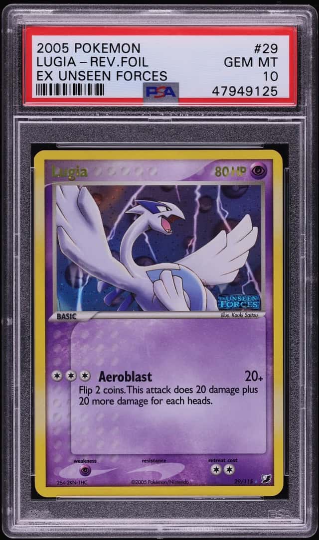 2005 Pokemon EX Unseen Forces Reverse Holo Lugia #29 PSA 10 GEM MINT