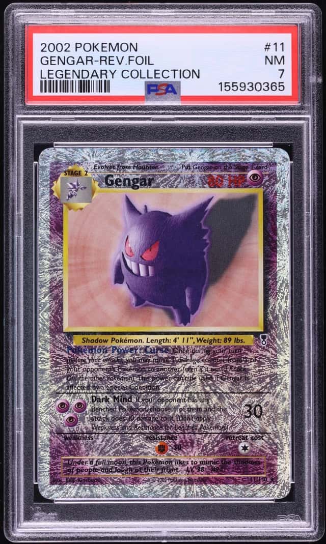 2002 Pokemon Legendary Collection Reverse Holo Gengar #11 PSA 7 NRMT