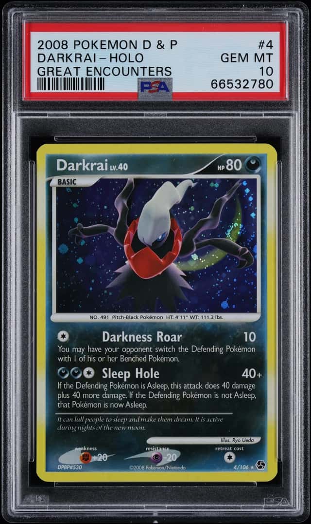 2008 Pokemon Diamond & Pearl Great Encounters Holo Darkrai #4 PSA 10 GEM MINT