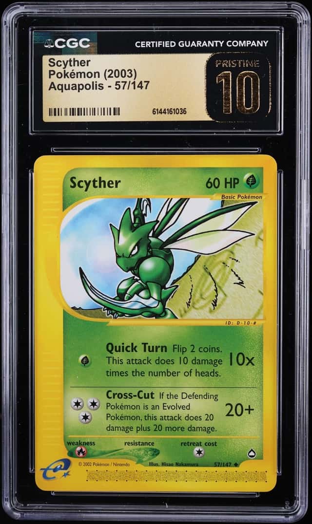 2003 Pokemon Aquapolis Scyther #57 CGC 10 PRISTINE