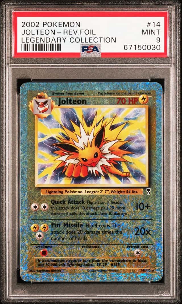 2002 Pokemon Legendary Collection Reverse Holo Jolteon #14 PSA 9 MINT