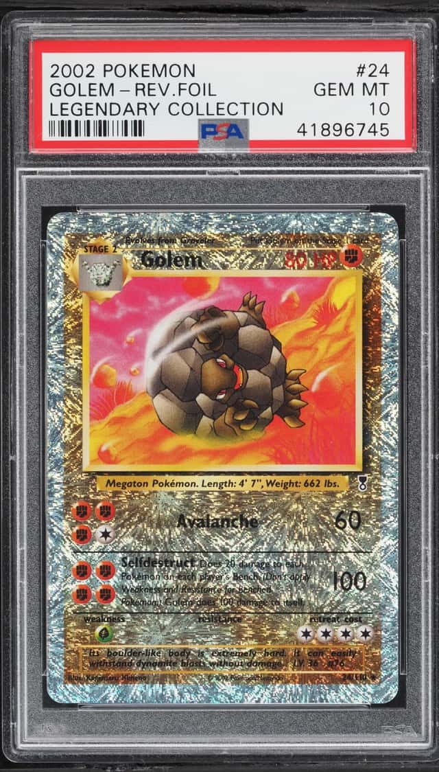 2002 Pokemon Legendary Collection Reverse Holo Golem #24 PSA 10 GEM MINT