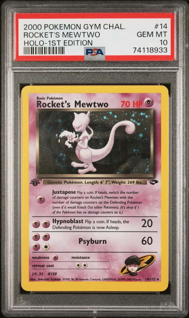 2000 Pokemon Gym Challenge 1st Edition Holo Rocket's Mewtwo #14 PSA 10 GEM MINT