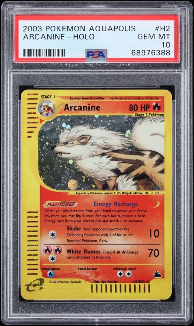 2003 Pokemon Aquapolis Holo Arcanine #H2 PSA 10 GEM MINT