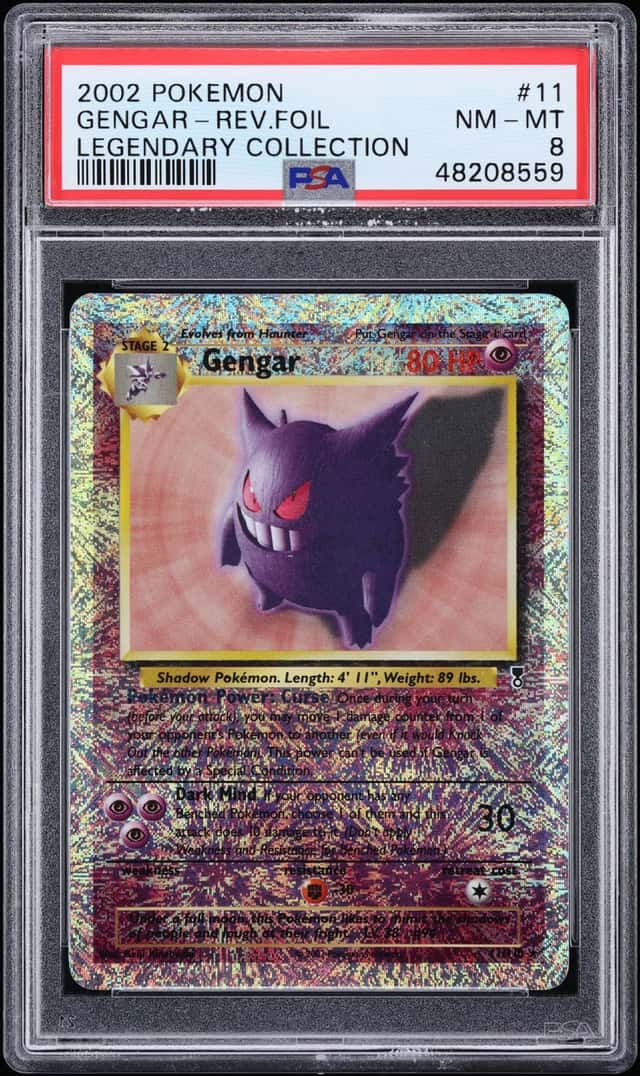 2002 Pokemon Legendary Collection Reverse Holo Gengar #11 PSA 8 NM-MT