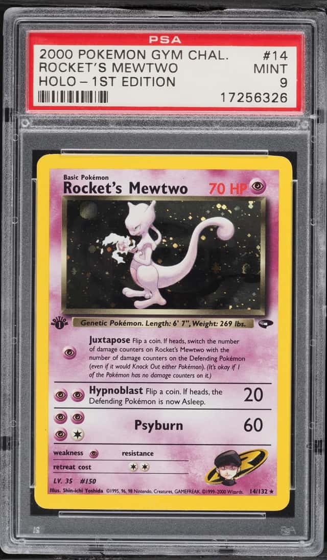 2000 Pokemon Gym Challenge 1st Edition Holo Rocket's Mewtwo #14 PSA 9 MINT