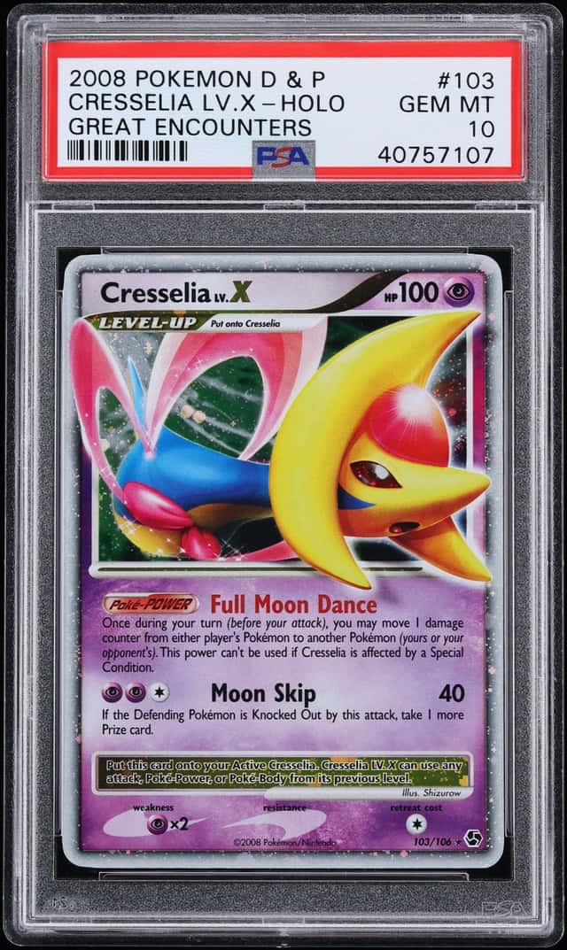 2008 Pokemon Diamond & Pearl Great Encounters Holo Cresselia LV X #103 PSA 10 GEM MINT