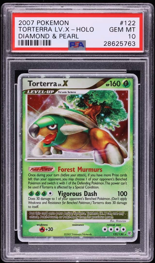 2007 Pokemon Diamond & Pearl Holo Torterra LV.X #122 PSA 10 GEM MINT