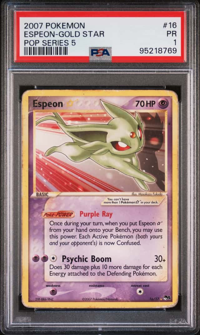 2007 Pokemon POP Series 5 Espeon Gold Star #16 PSA 1 PR