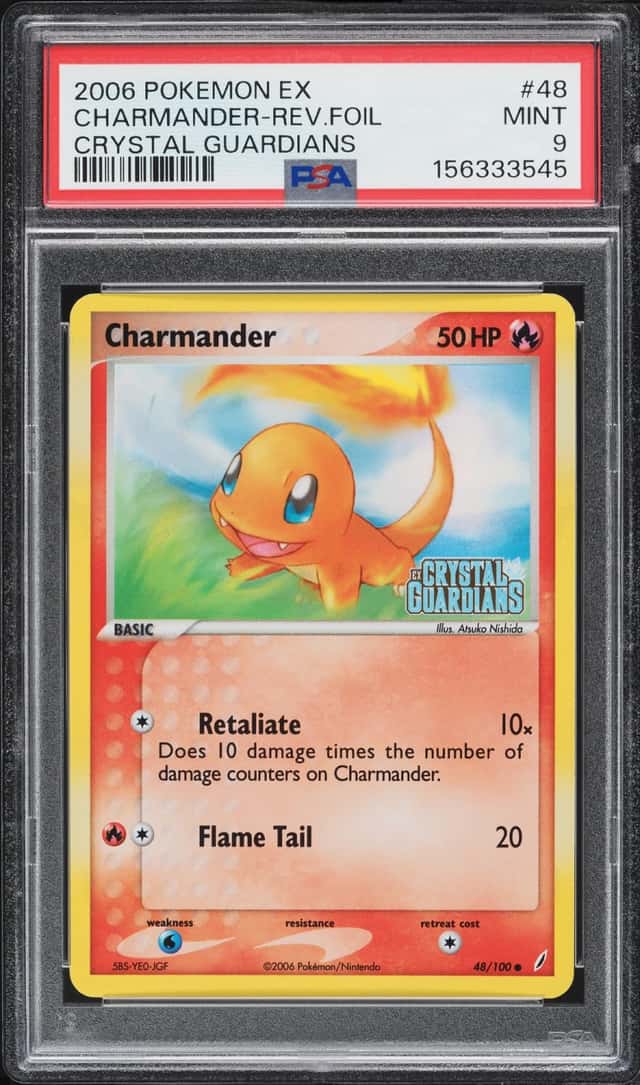 2006 Pokemon EX Crystal Guardians Reverse Holo Charmander #48 PSA 9 MINT