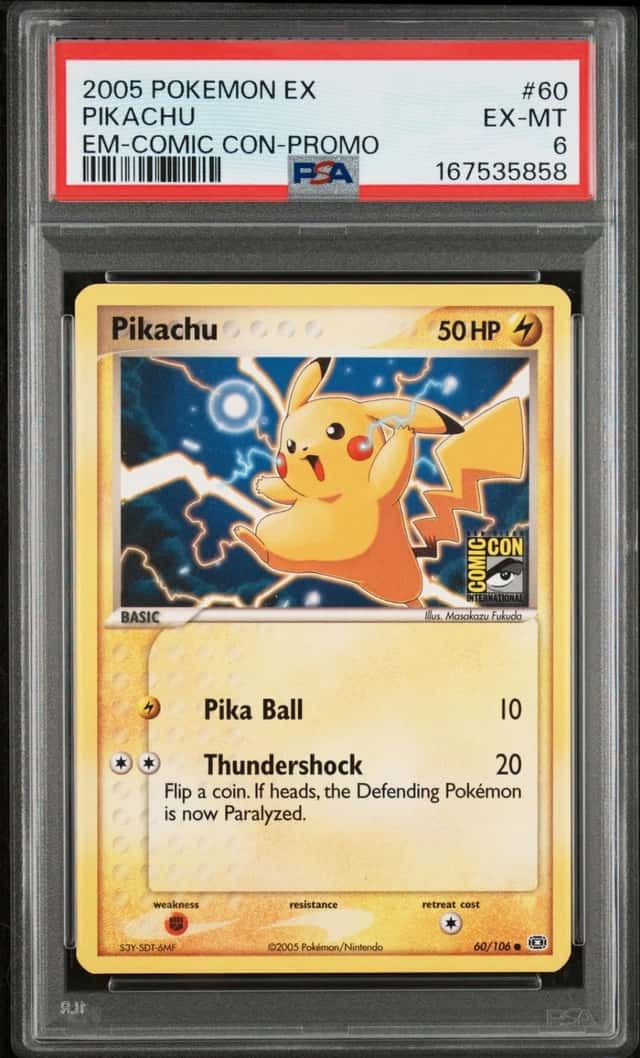 2005 POKEMON EX EMERALD COMIC CON-PROMO #60 PIKACHU PSA 6