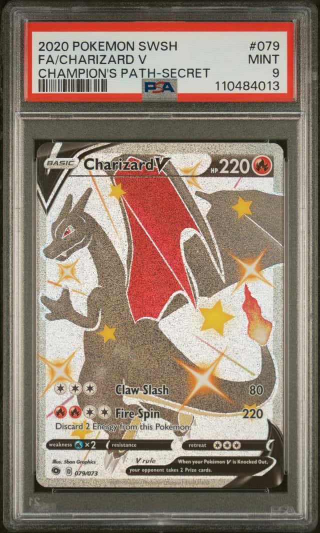 2020 POKEMON SWORD & SHIELD CHAMPION'S PATH #079/073 CHARIZARD V PSA 9