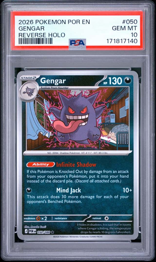 2026 POKEMON POR EN-PERFECT ORDER REVERSE HOLO #050 GENGAR PSA 10