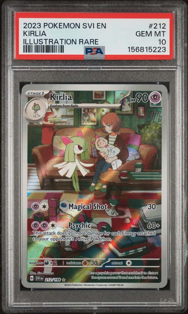 2023 POKEMON SCARLET & VIOLET #212/198 KIRLIA ILLUSTRATION RARE PSA 10