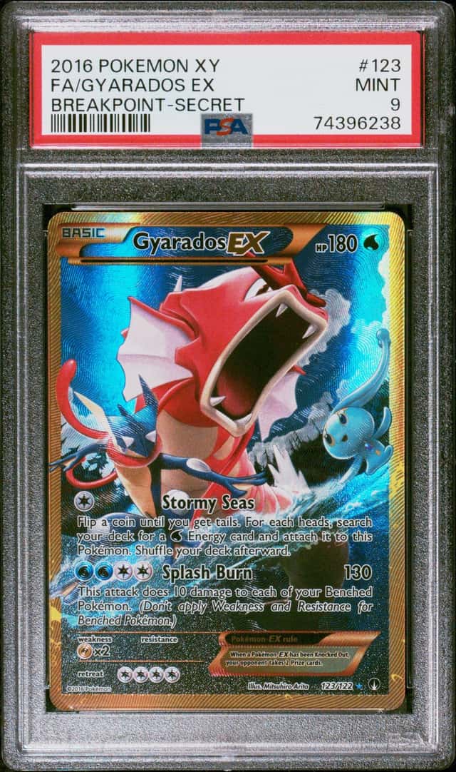 2016 POKEMON XY FA/GYARADOS EX BREAKPOINT-SECRET #123 PSA 9