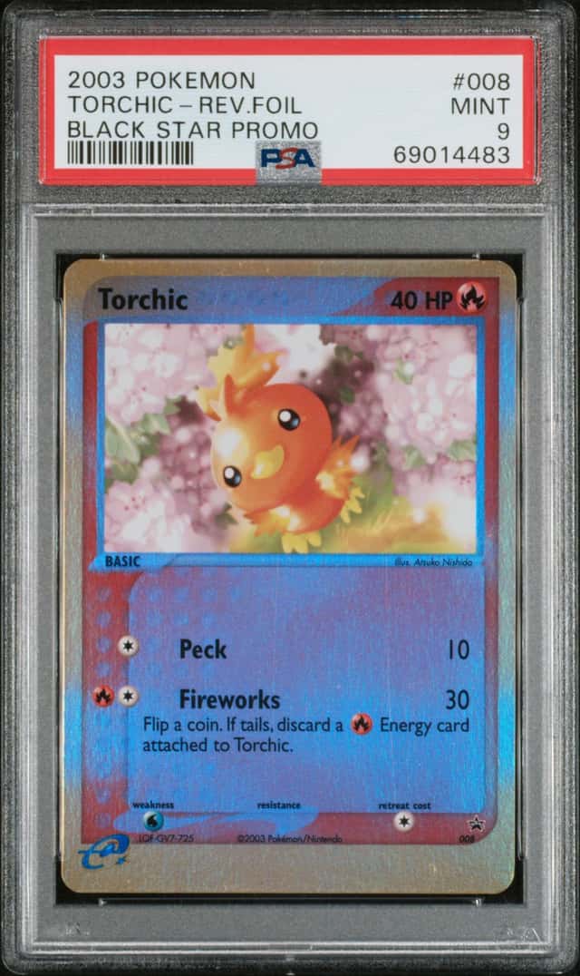 2003 Pokemon Torchic 008  Reverse Holo Black Star Promo PSA 9 