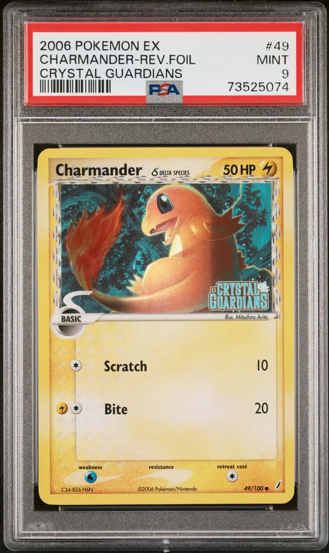 2006 Pokemon EX Crystal Guardians Charmander #49 Reverse Holo PSA 9