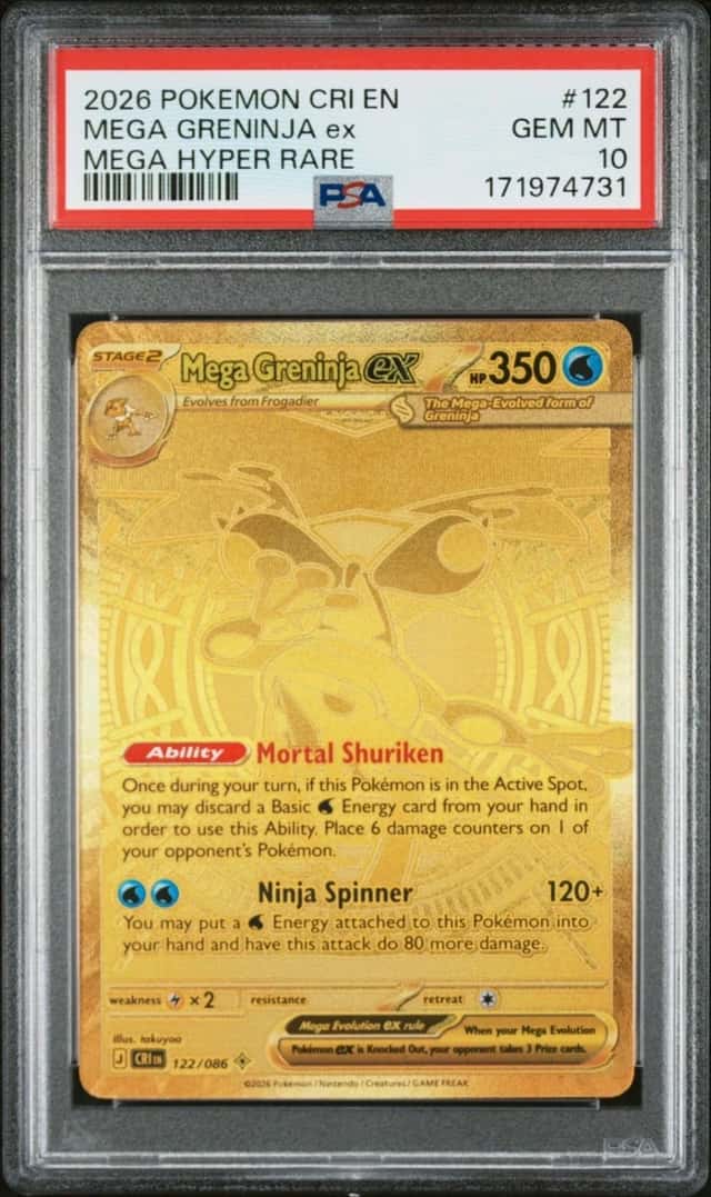 2026 POKEMON CRI EN-CHAOS RISING MEGA HYPER RARE #122 MEGA GRENINJA EX PSA 10