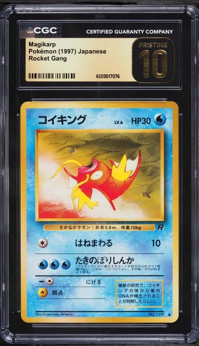 1997 MAGIKARP ROCKET GANG #129 CGC PRISTINE 10 JAPANESE POKEMON GRADED SLAB