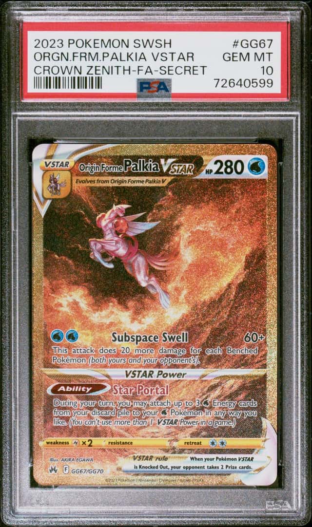 Pokemon Origin Forme Palkia Vstar Crown Zenith GG67/GG70 Secret Rare PSA 10