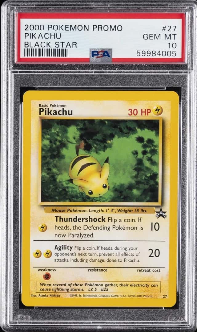 2000 POKEMON PROMO BLACK STAR #27 PIKACHU PSA 10