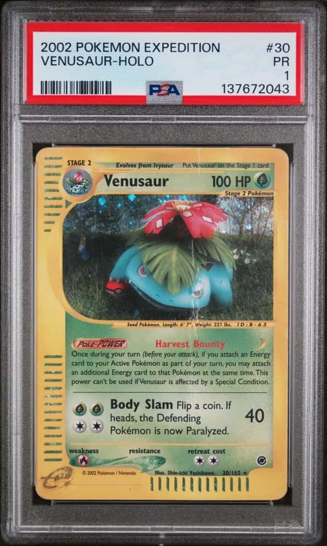 2002 POKEMON EXPEDITION #30 VENUSAUR-HOLO PSA 1
