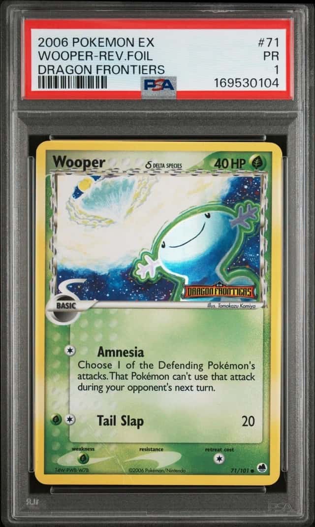 2006 POKEMON EX DRAGON FRONTIERS #71 WOOPER-REVERSE FOIL PSA 1