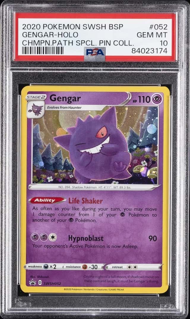 2020 POKEMON SWSH CHAMPION'S PATH SPECIAL PIN COLLECTION GENGAR-HOLO PSA 10