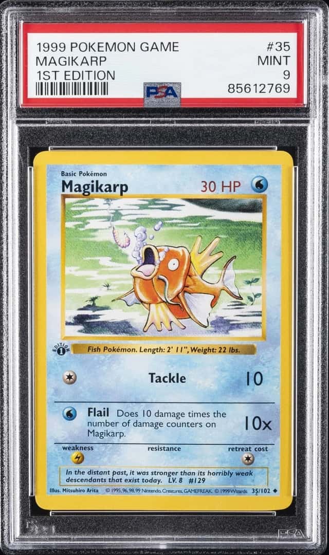 1999 POKEMON BASE SET 1ST EDITION #35 MAGIKARP PSA 9