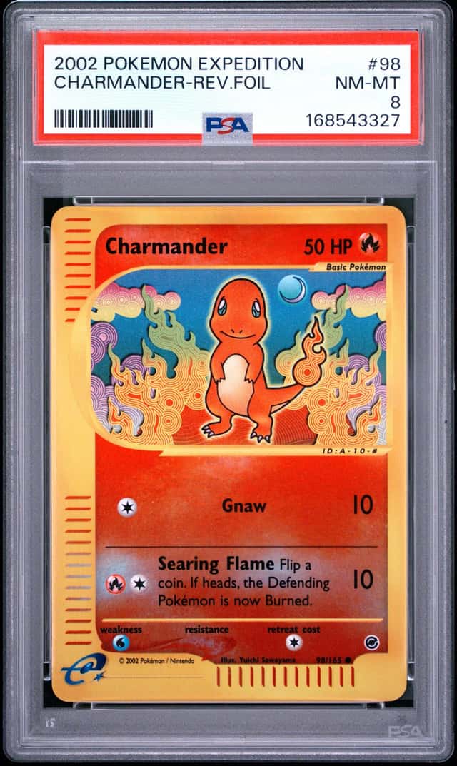 2002 Pokemon Expedition Charmander 98/165 Reverse Foil PSA 8