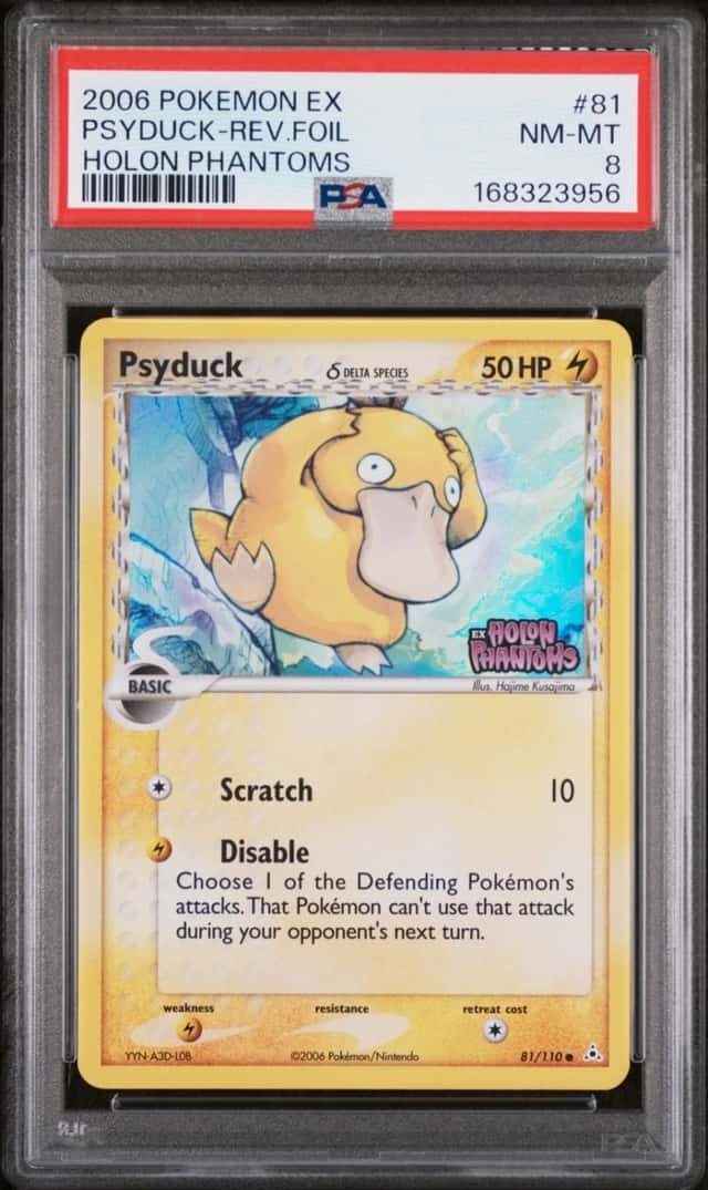 2006 POKEMON EX HOLON PHANTOMS #81 PSYDUCK-REVERSE FOIL PSA 8