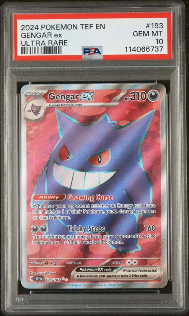 2024 POKEMON TEF EN-TEMPORAL FORCES ULTRA RARE #193 GENGAR EX PSA 10