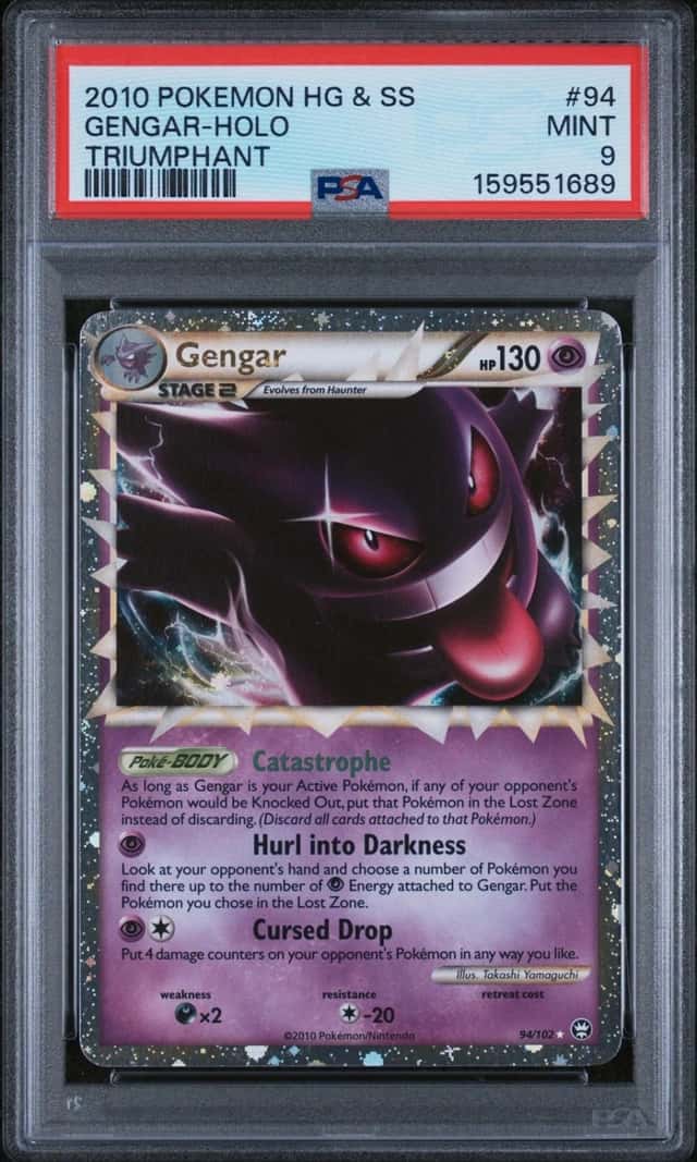 2010 POKEMON HEARTGOLD & SOULSILVER TRIUMPHANT #94 GENGAR-HOLO PSA 9