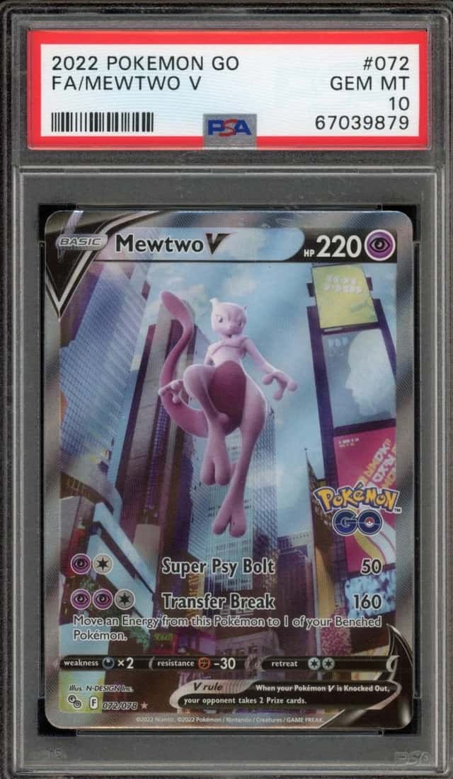 Pokemon Mewtwo V Go Full Alt Art 072 PSA 10 Gem Mint