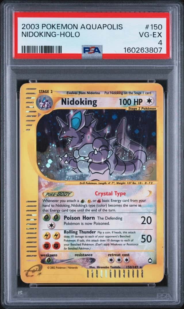 Pokemon Nidoking Crystal Holo Aquapolis 150/147 PSA 4