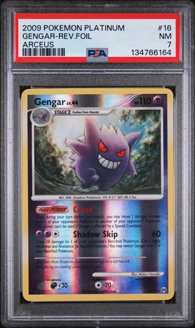 Pokemon Gengar Reverse Holo Platinum Arceus 16 PSA 7