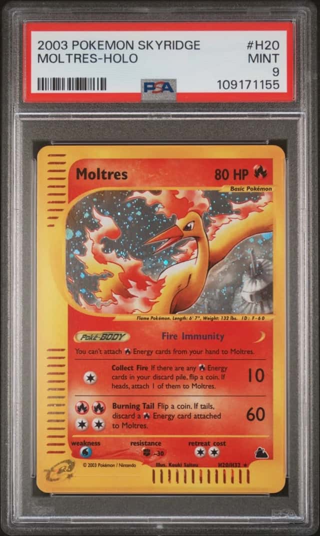 Pokemon Moltres Holo Skyridge H20 PSA 9 Mint
