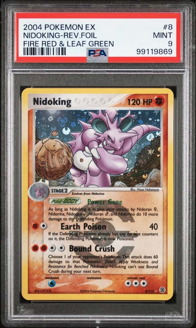 Pokemon Nidoking Reverse Holo Fire Red & Leaf Green 8 PSA 9 Mint