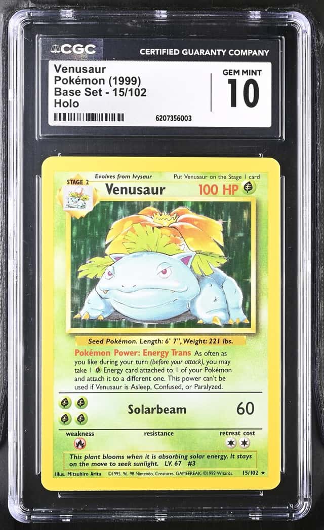 Pokemon Venusaur Base Set Unlimited 15/102 Holo CGC 10 Gem Mint