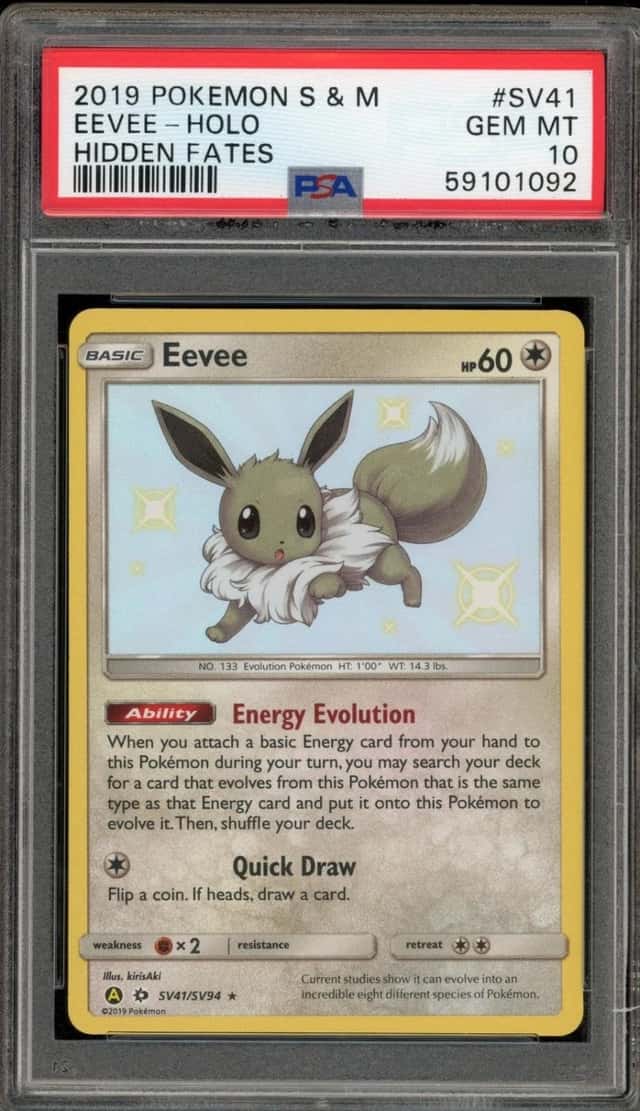 Pokemon Eevee Holo Hidden Fates SV41/SV94 PSA 10 Gem Mint