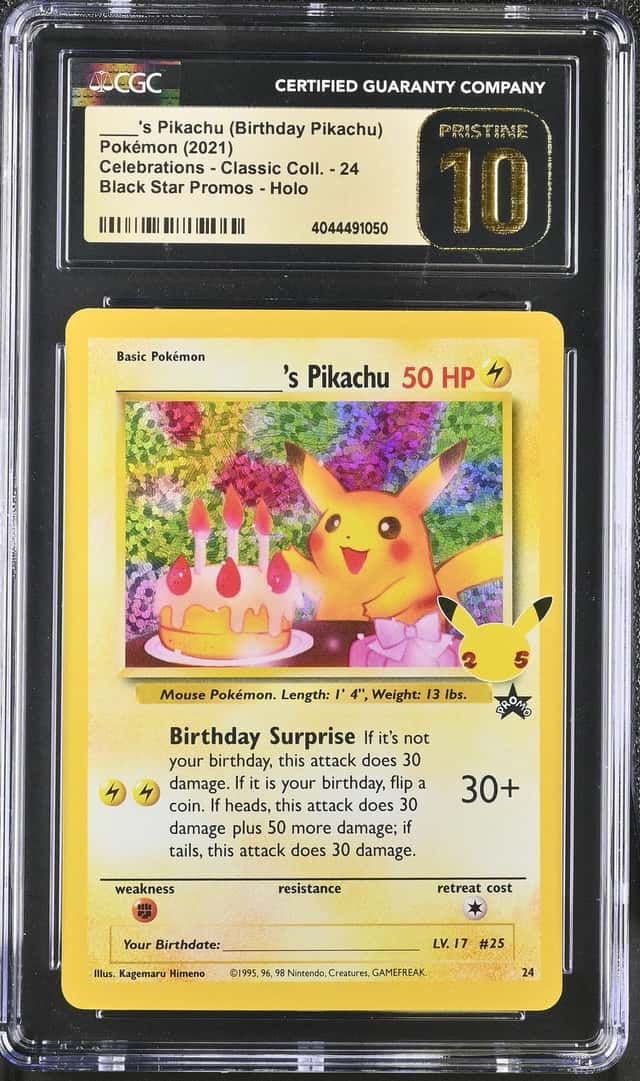 2021 POKEMON CELEBRATIONS CLASSIC PROMOS HOLO #24 ____'S PIKACHU CGC 10 PRISTINE