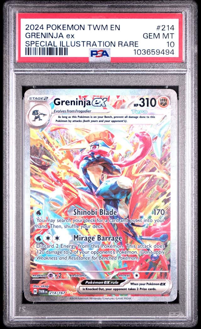 Pokemon Greninja ex 214/167 Twilight Masquerade Special Illustration Rare PSA 10