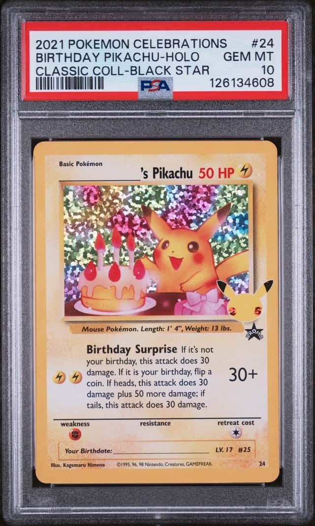 BIRTHDAY PIKACHU 2021 POKEMON CELEBRATIONS #24 BLACK STAR HOLO PSA 10 GEM MINT
