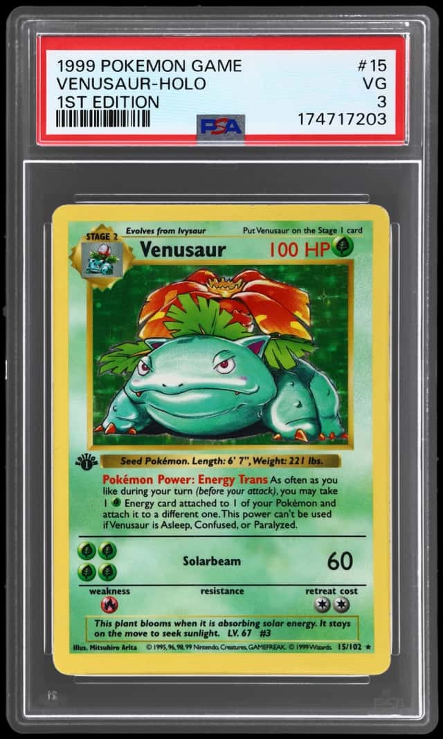 1999 Pokemon Base Set 1st Edition Holo Venusaur #15