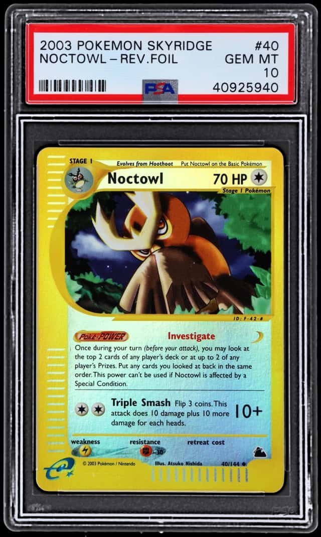 2003 Pokemon Skyridge Reverse Holo Noctowl #40