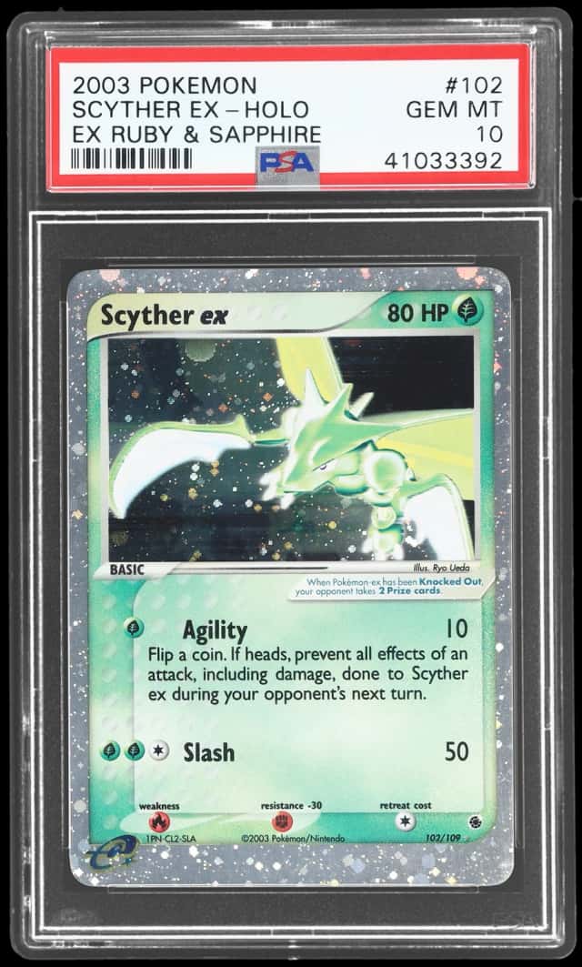 2003 Pokemon Ex Ruby and Sapphire Holo Scyther Ex #102