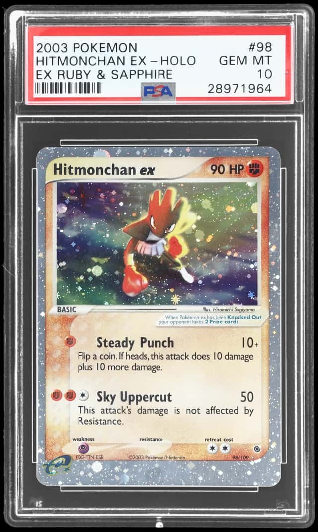 2003 Pokemon Ex Ruby and Sapphire Holo Hitmonchan Ex #98