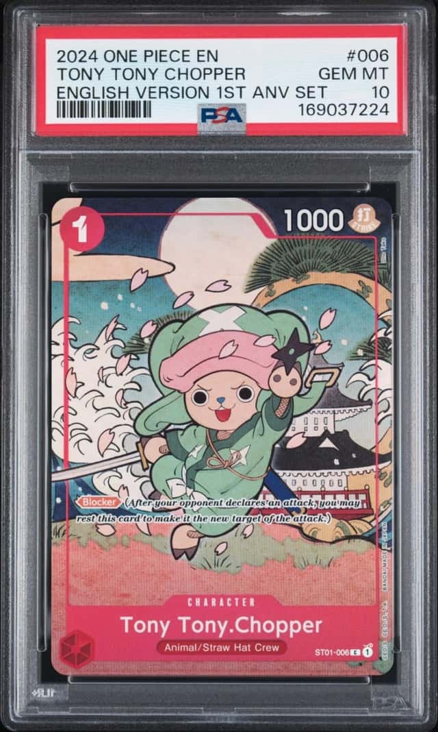 2024 ONE PIECE ENGLISH VERSION 1ST ANNIVERSARY SET #006 TONY TONY CHOPPER PSA 10