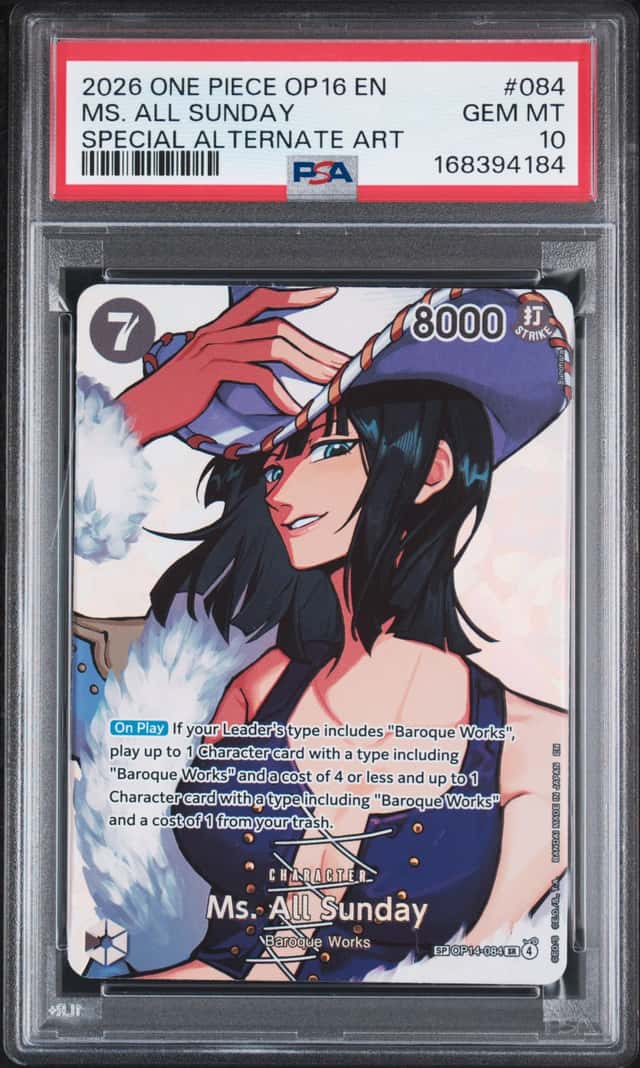 2026 One Piece The Time of Battle Ms. All Sunday Alt Art #OP14-084 PSA 10 (84)
