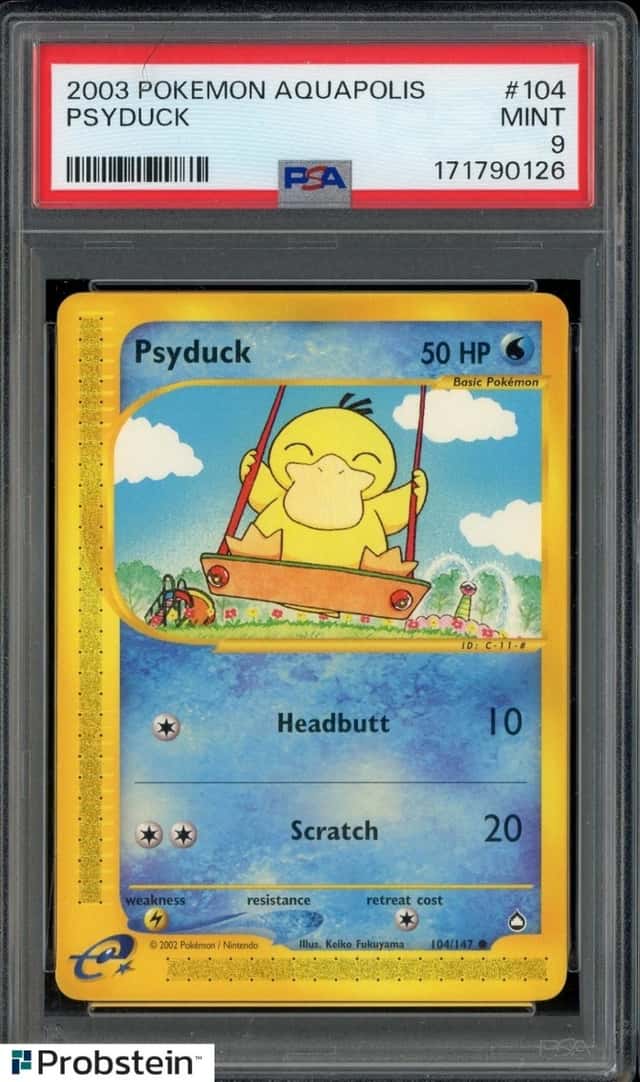 2003 Pokemon Aquapolis #104 Psyduck PSA 9 MINT